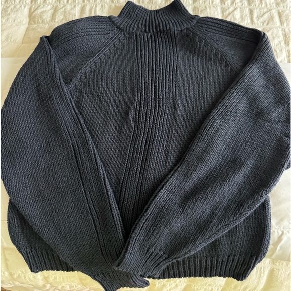 Fashion Simple Mock Turtle Neck Sweater, M, Black, Pullover, Raglan Sleeves NWOT - Picture 2 of 14